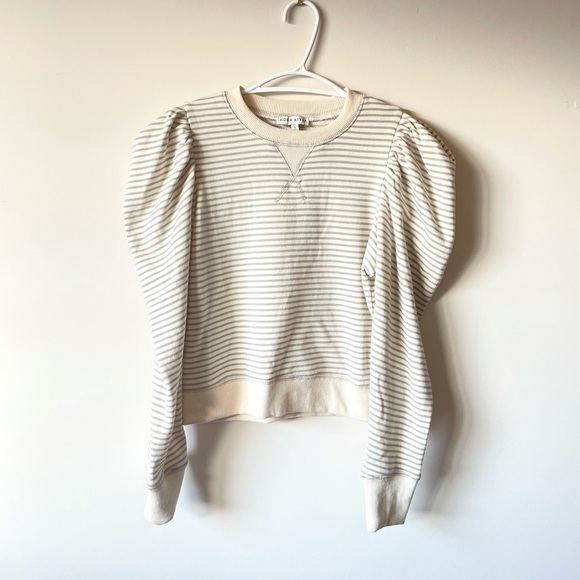 Moon River Sweaters - NWT MOON RIVER / STRIPED PUFF SLEEVE SWEATER